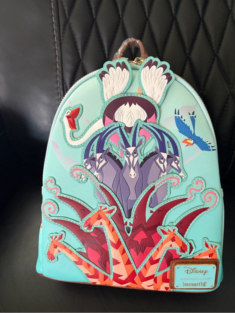 Loungefly Mint Fantasy Animal Mini Backpack with Multicolor Appliqués